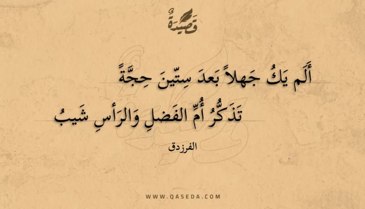 قصيدة ألم يك جهلاً بعد ستين حجةً