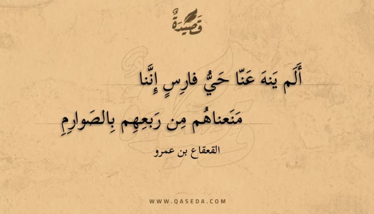 قصيدة ألم ينه عنا حي فارس إننا
