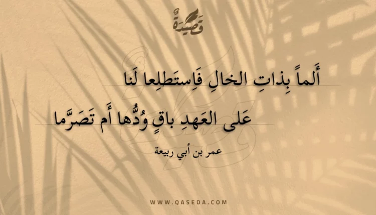 قصيدة ألما بذات الخال فاستطلعا لنا
