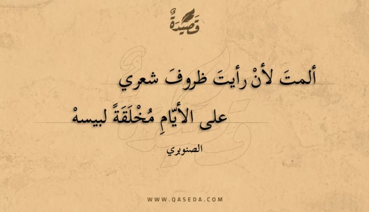 قصيدة ألمت لأن رأيت ظروف شعري