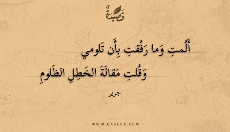قصيدة ألمت وما رفقت بأن تلومي