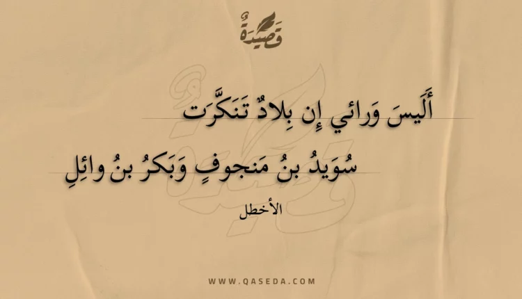 قصيدة أليس ورائي إن بلاد تنكرت