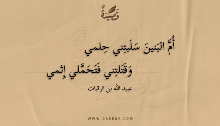 قصيدة أم البنين سلبتني حلمي