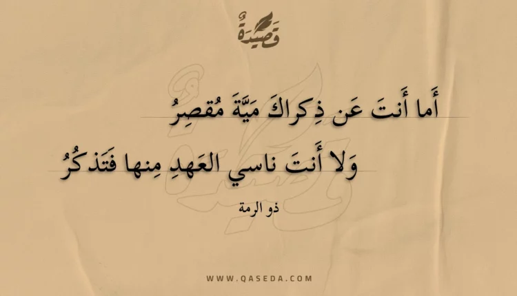 قصيدة أما أنت عن ذكراك مية مقصر