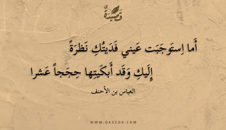 قصيدة أما استوجبت عيني فديتك نظرة