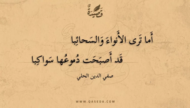 قصيدة أما ترى الأنواء والسحائبا