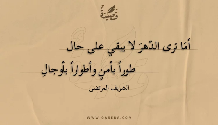 قصيدة أما ترى الدهر لا يبقي على حال