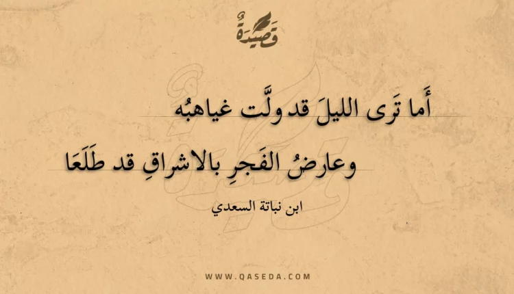 قصيدة أما ترى الليل قد ولت غياهبه
