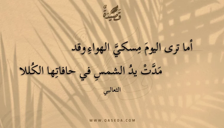 قصيدة أما ترى اليوم مسكي الهواء وقد