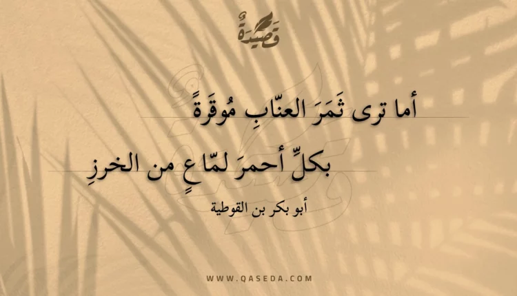 قصيدة أما ترى ثمر العناب موقرة
