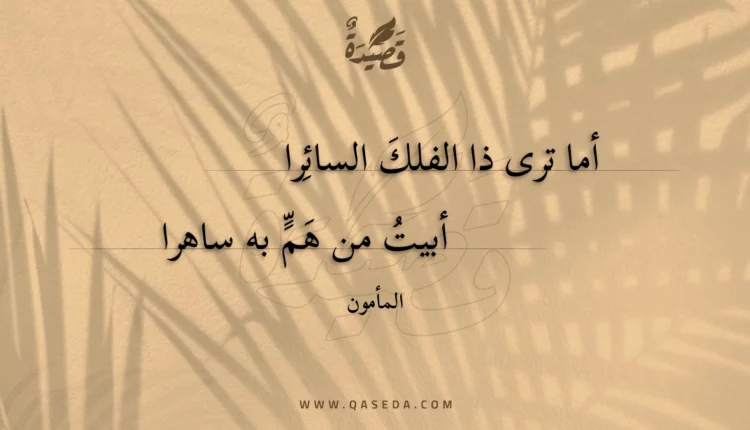 قصيدة أما ترى ذا الفلك السائرا