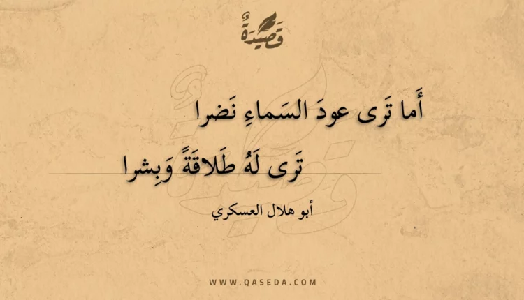 قصيدة أما ترى عود السماء نضرا