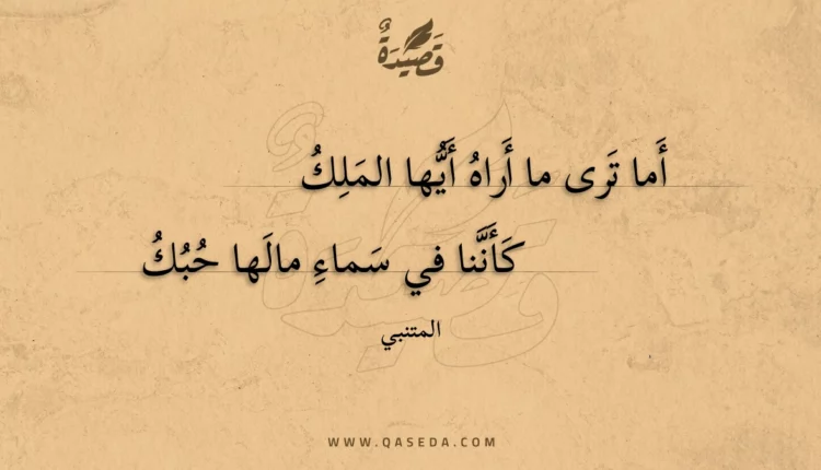 قصيدة أما ترى ما أراه أيها الملك