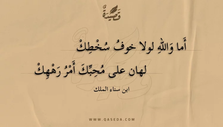 قصيدة أما والله لولا خوف سخطك