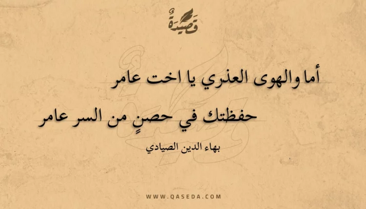 قصيدة أما والهوى العذري يا اخت عامر
