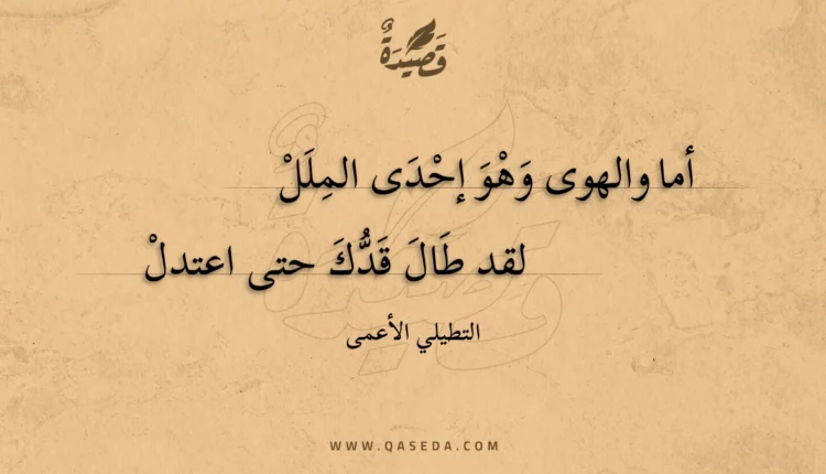 قصيدة أما والهوى وهو إحدى الملل