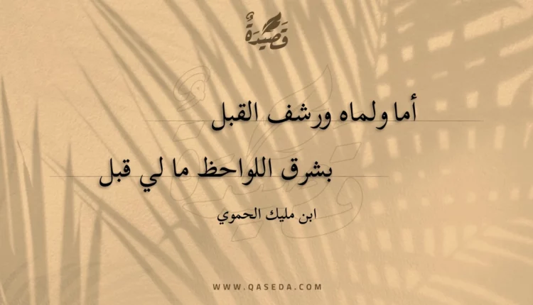 قصيدة أما ولماه ورشف القبل