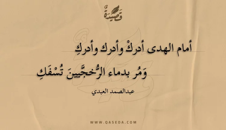 قصيدة أمام الهدى أدرك وأدرك وأدرك