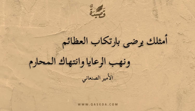 قصيدة أمثلك يرضى بارتكاب العظائم