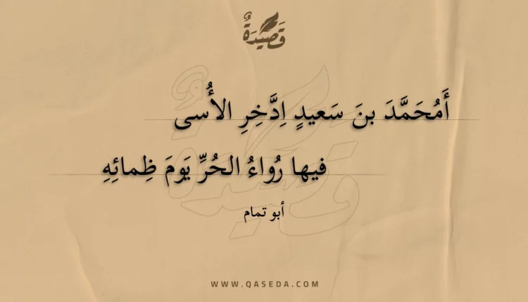 قصيدة أمحمد بن سعيد ادخر الأسى