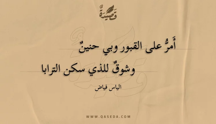 قصيدة أمر على القبور وبي حنين