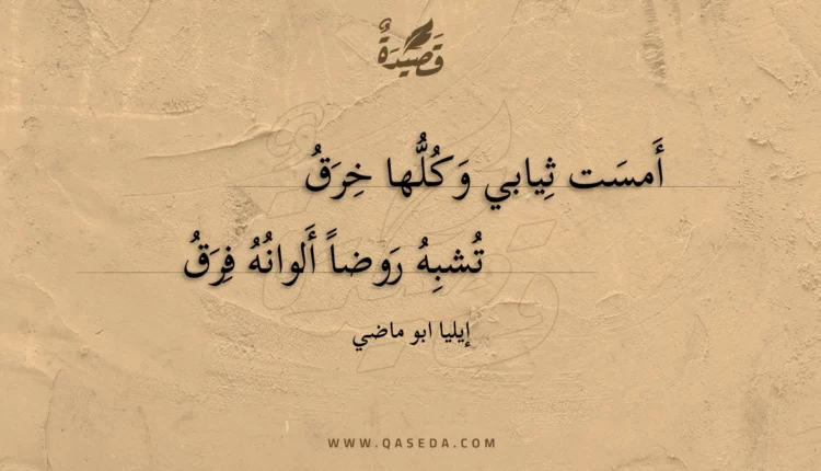 قصيدة أمست ثيابي وكلها خرق