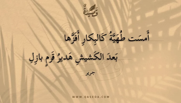 قصيدة أمست طهية كالبكار أفزها