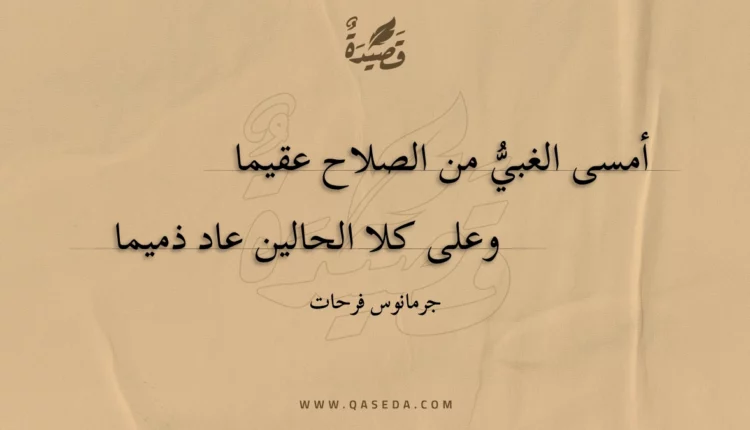 قصيدة أمسى الغبي من الصلاح عقيما