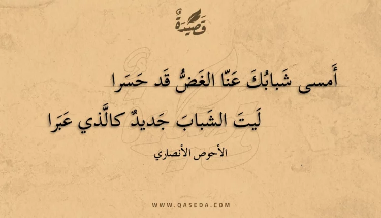 قصيدة أمسى شبابك عنا الغض قد حسرا