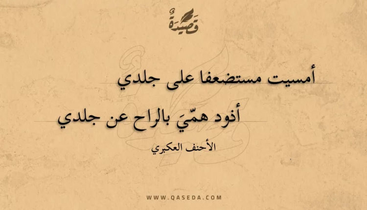 قصيدة أمسيت مستضعفا على جلدي
