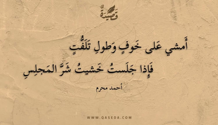 قصيدة أمشي على خوف وطول تلفت