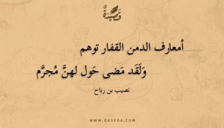 قصيدة أمعارف الدمن القفار توهم