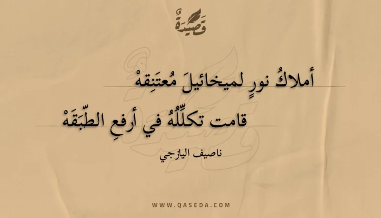 قصيدة أملاك نور لميخائيل معتنقه