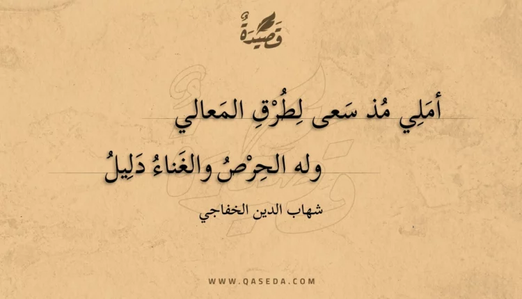 قصيدة أملي مذ سعى لطرق المعالي