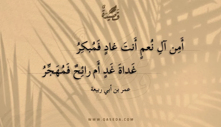 قصيدة أمن آل نعم أنت غاد فمبكر
