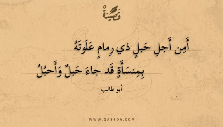 قصيدة أمن أجل حبل ذي رمام علوته