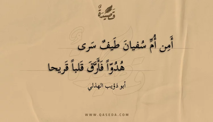 قصيدة أمن أم سفيان طيف سرى