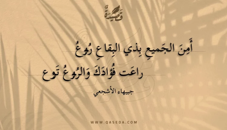 قصيدة أمن الجميع بذي البقاع ربوع