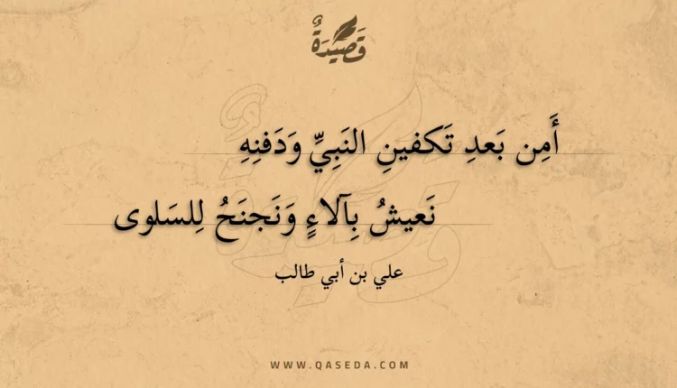 قصيدة أمن بعد تكفين النبي ودفنه