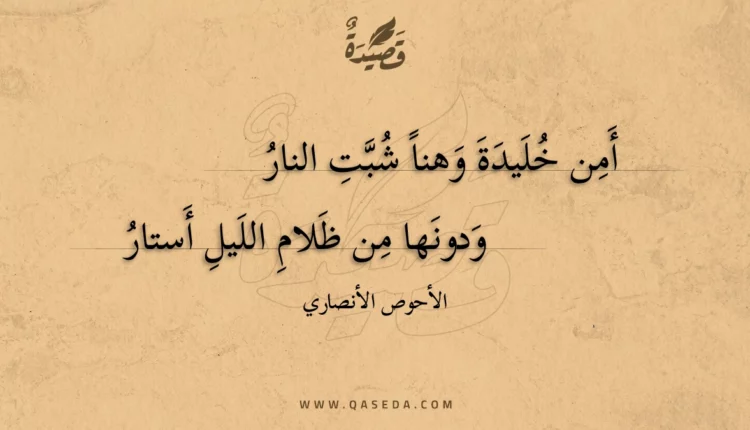 قصيدة أمن خليدة وهنا شبت النار