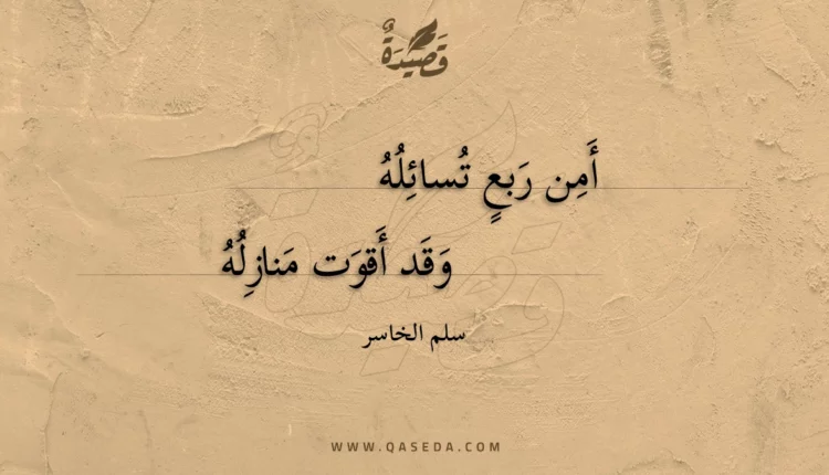 قصيدة أمن ربع تسائله