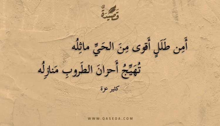 قصيدة أمن طلل أقوى من الحي ماثله