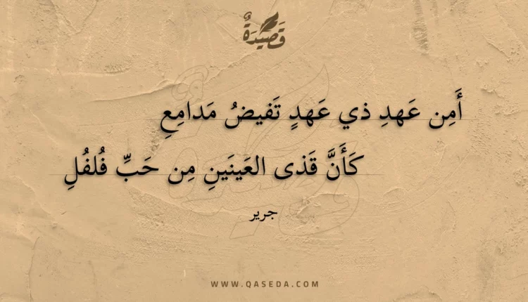 قصيدة أمن عهد ذي عهد تفيض مدامع