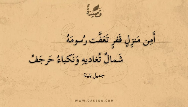 قصيدة أمن منزل قفر تعفت رسومه