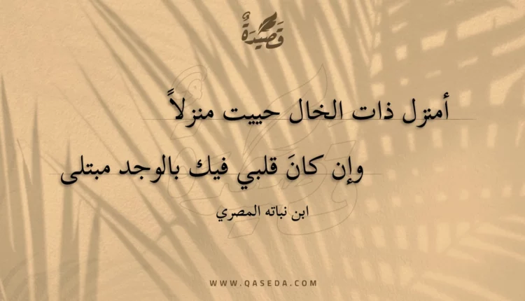 قصيدة أمنزل ذات الخال حييت منزلا
