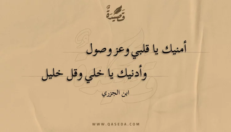 قصيدة أمنيك يا قلبي وعز وصول