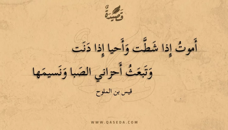 قصيدة أموت إذا شطت وأحيا إذا دنت