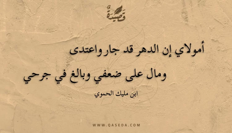 قصيدة أمولاي إن الدهر قد جار واعتدى
