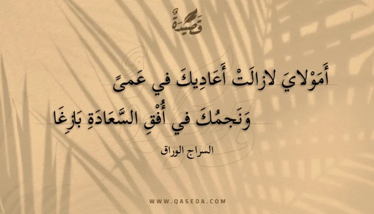 قصيدة أمولاي لازالت أعاديك في عمى