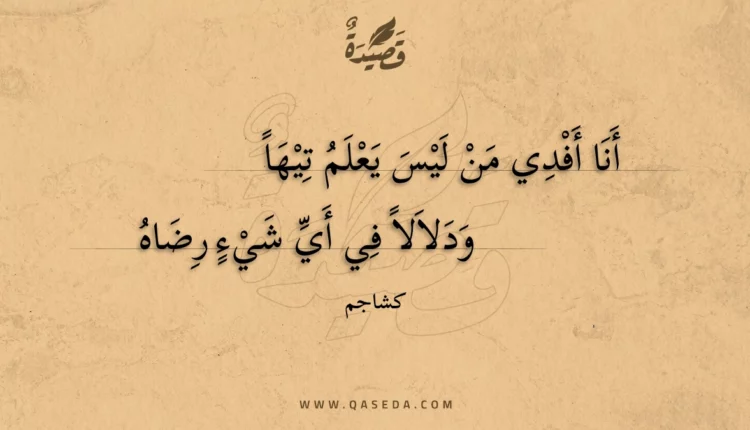 قصيدة أنا أفدي من ليس يعلم تيها